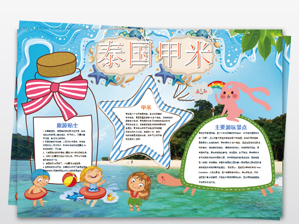 泰国甲米小报城市地理东南亚风情旅游手抄报