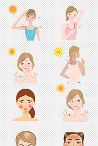 卡通手绘晒伤过敏疹子红疹红疙瘩png素材图片