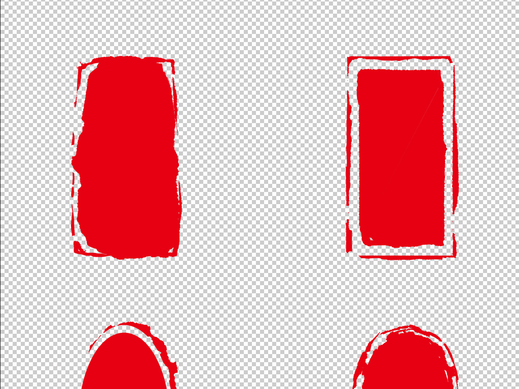 红色边框水墨元素古风传统篆刻印章PSD模板