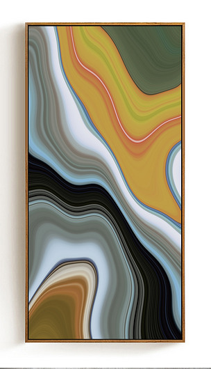 简约曲线艺术装饰画现代抽象玄关无框画纹理