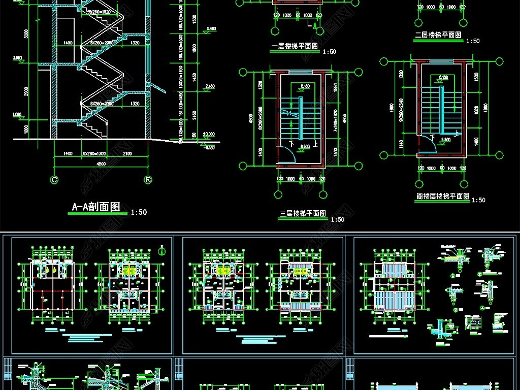 新农村徽派马头墙三层民居住宅楼建筑施工图