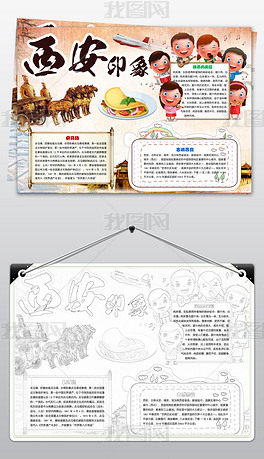 旅游地理美食手抄电子小报素材下载-编号18857407-地理手抄报-我图网