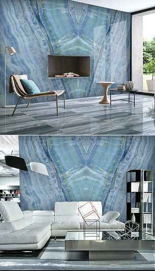 高清宝石蓝玉石对拼背景墙