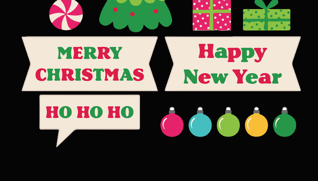 圣诞节贴纸海报元素创意免扣素材ai