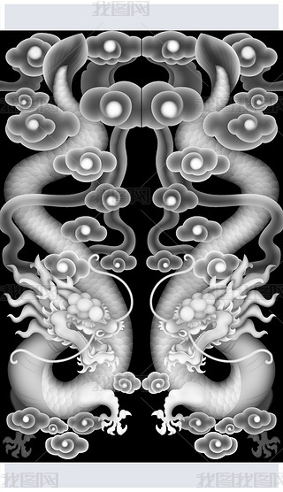 灰度图bmp格式附精雕jdp雕刻墓碑左右耳朵龙