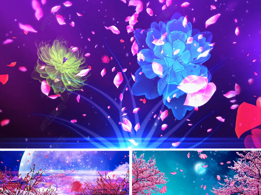 惊鸿舞配乐成品led动态视频年会背景舞蹈背景