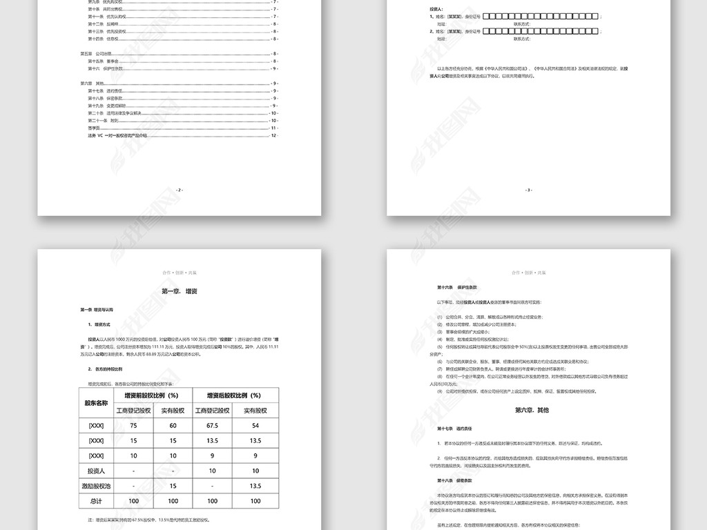 2019公司企业天使轮投资协议范本模板