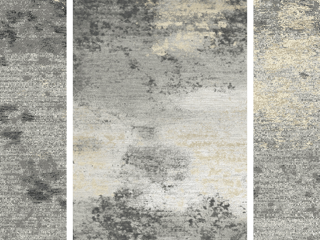 现代时尚金色抽象水墨纹理地毯地垫图案设计