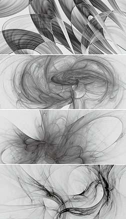 黑白梦幻曲线装饰画背景墙高清图片