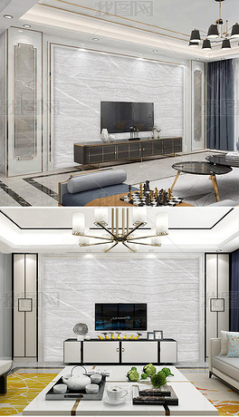 现代简约条纹浅灰大理石玉石背景墙