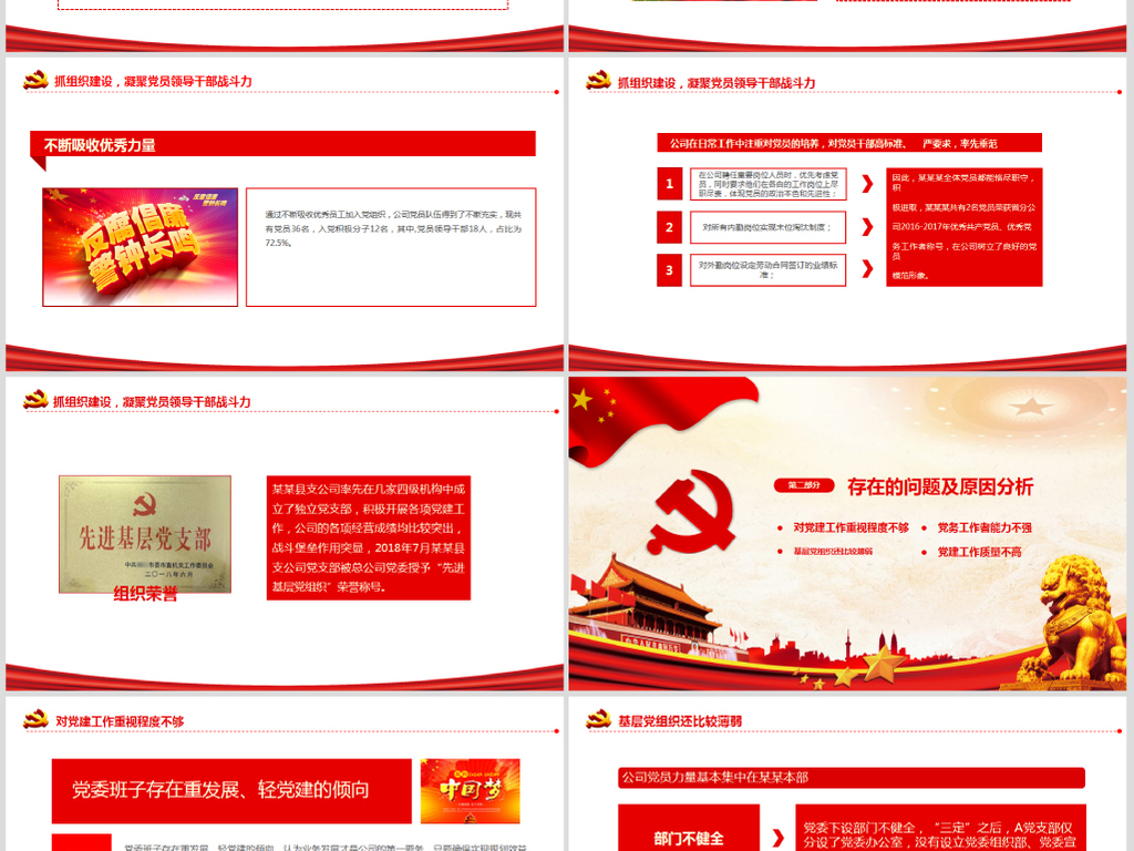 2019基层机关党支部党建工作总结ppt