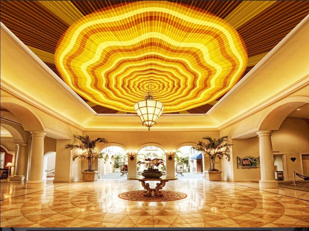 别墅大客厅高档天花吊顶地毯全屋背景墙装饰画