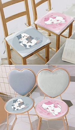 日式卡通招财猫椅垫