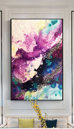 泼墨彩色画装饰画|北欧现代欧美抽象时尚涂鸦泼墨水墨意境山水彩色