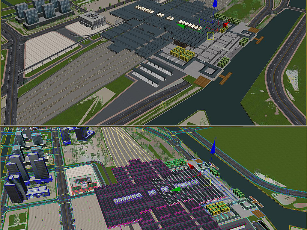 苏州火车站3d场景模型