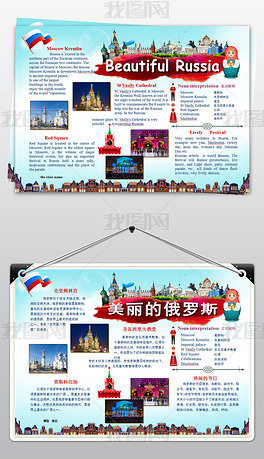 word模版国家英语电子小报俄罗斯中英文