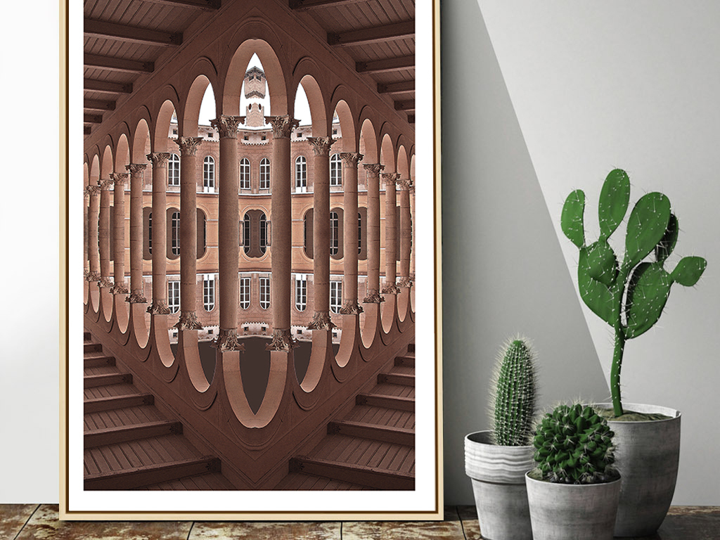 现代小清新北欧简约抽象艺术建筑客厅装饰画