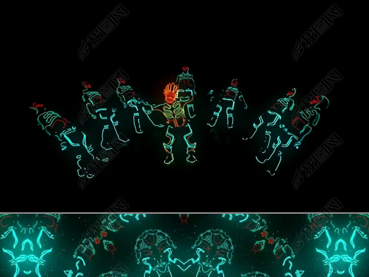 时尚动感炫酷荧光机械舞酒吧VJ背景视频