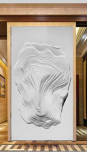 北欧风浮雕线条玄关背景墙