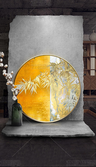 作品国画圆形竹子专题模板-作品国画圆形竹子图片素材下载-我图网