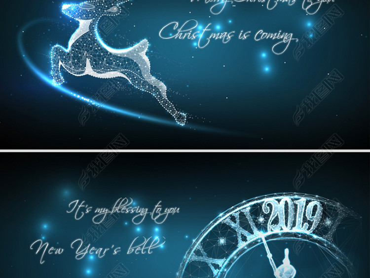 电子圣诞贺卡英文版商务圣诞节贺卡ppt