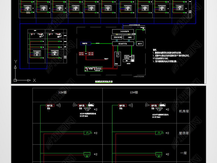 视频监控系统图视频监控拓扑图监控CAD