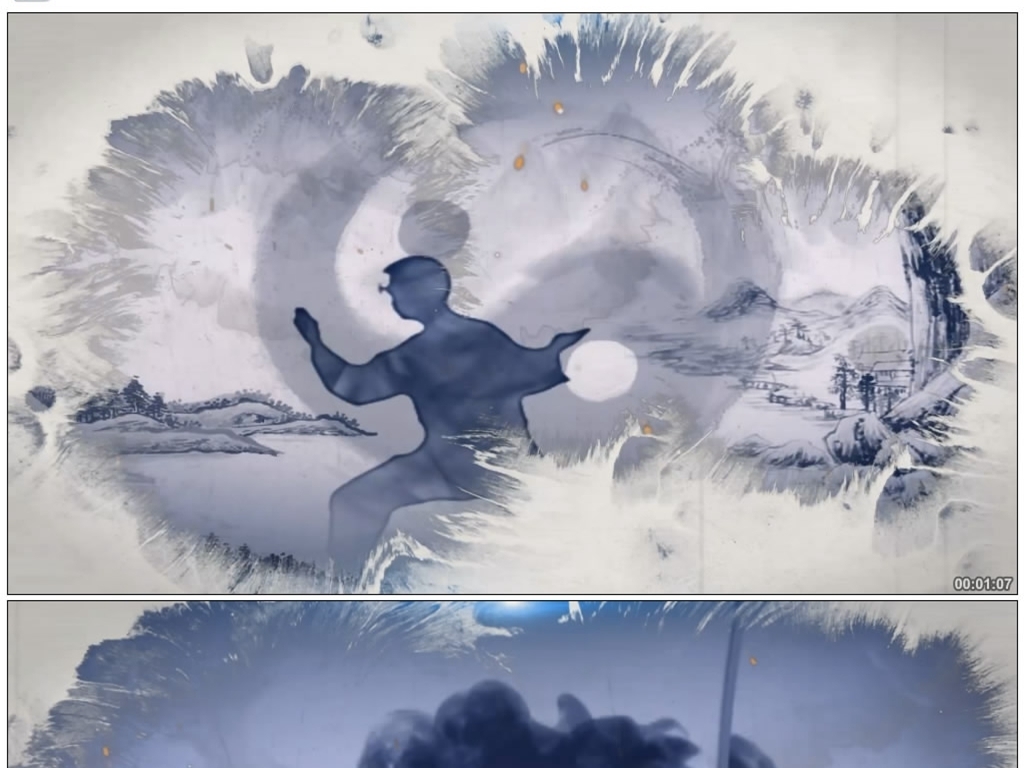 水墨太极功夫视频模板素材_高清MP4格式下载