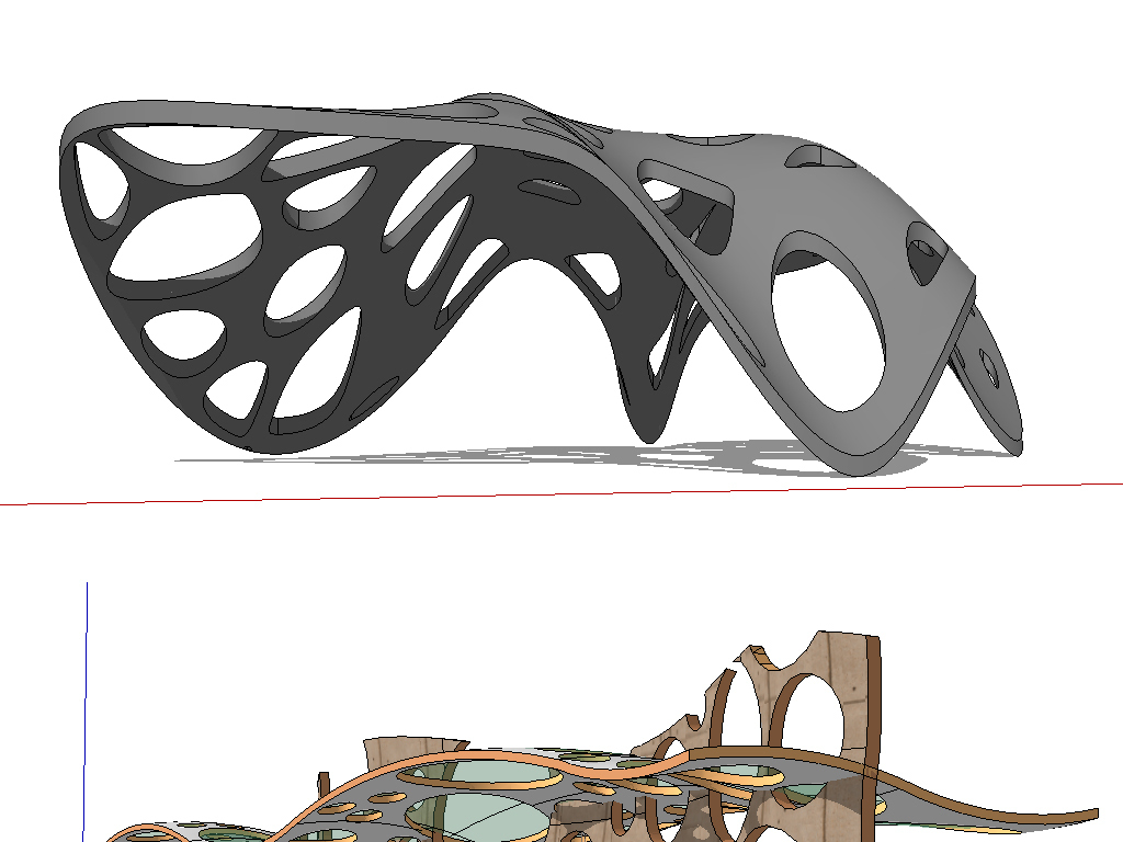 现代商业广场创意异形景观构筑物su模型