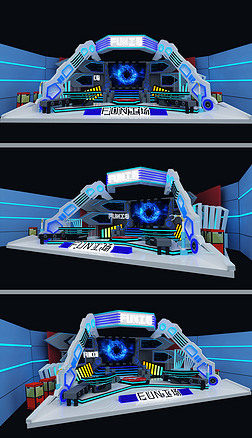 游戏展位科技机械感美陈布置