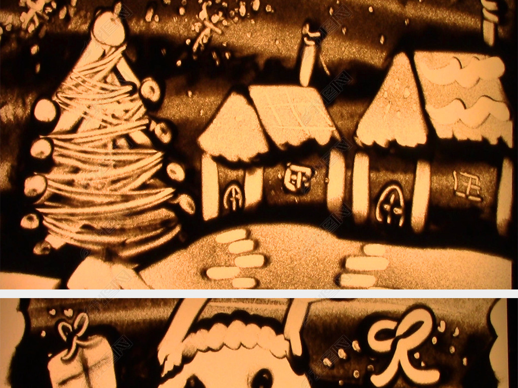 儿歌小青蛙冬日童趣迎新年儿童沙画视频