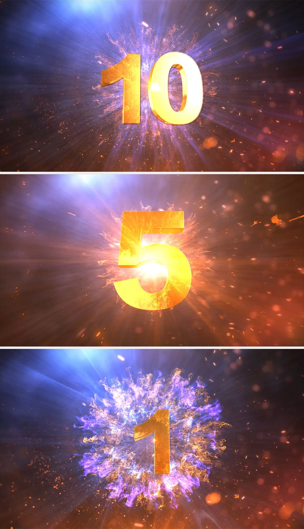 震撼金色10秒倒计时视频开场大屏素材