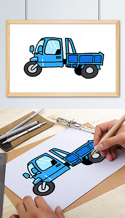 幼儿咣当三轮车原创手绘卡通插画插图png