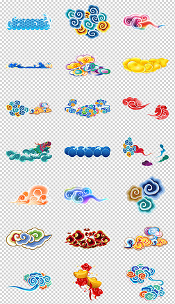 中国风古典祥云藏式图案祥纹png免扣素材