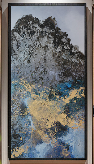 原创竖幅装饰油画玄关抽象(二十二)