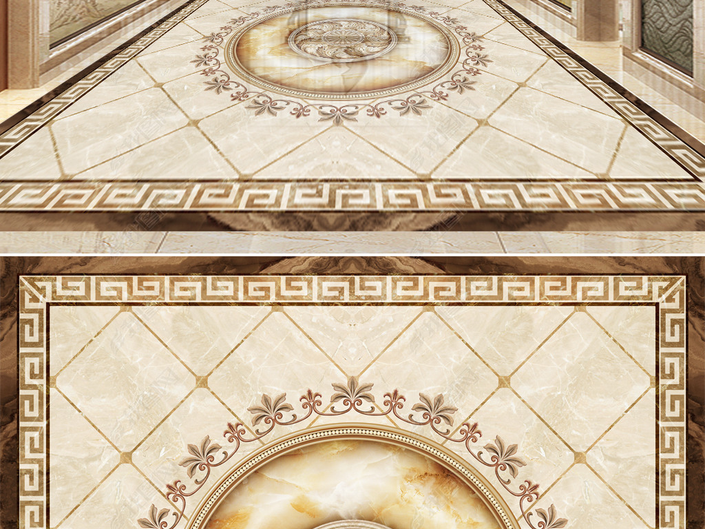 大理石水刀拼花欧式尊贵地砖拼花