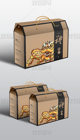 牛皮纸土鸡蛋牛肉传统文化包装礼盒设计图8