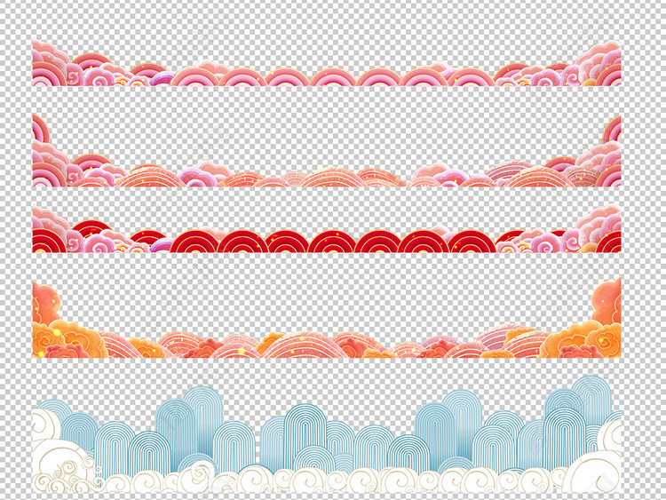 原创古典祥云中国风云纹边框图片大全psd素材