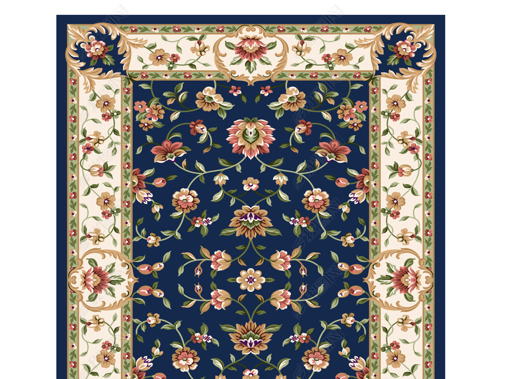 欧式宫廷客厅装饰地毯图案设计