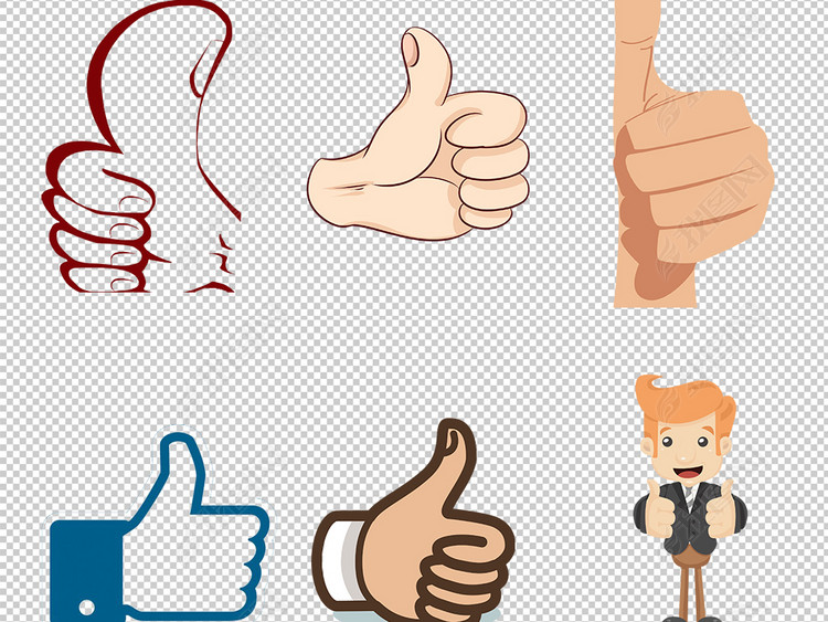 卡通大拇指点赞手势动作海报素材背景