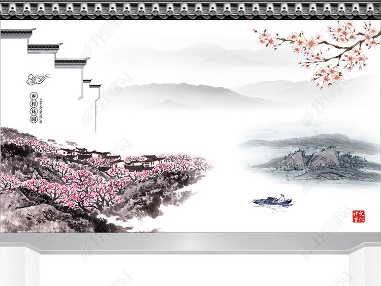 文化礼堂墙面图片设计素材_高清cdr模板下载(