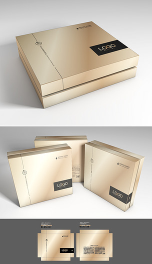 金色高端化妆品养生产品套盒设计下载-编号19098113-化妆品包装-我