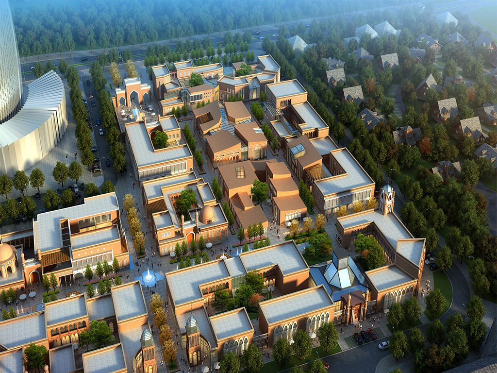 欧式风情商业综合体商业街建筑规划su模型设计图下载(图片8.