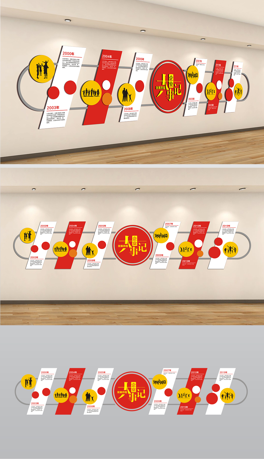 原创企业发展历程大事记文化墙-版权可商用