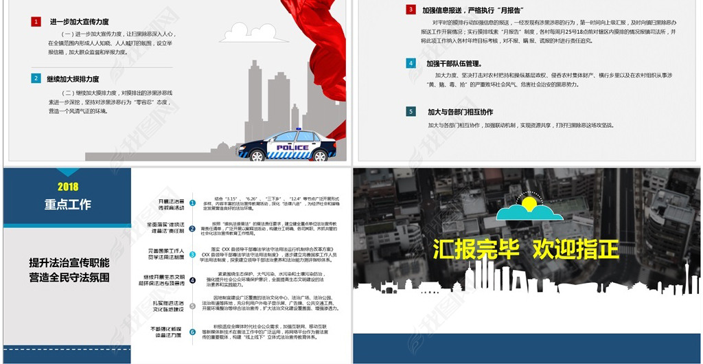 扫黑除恶专项斗争工作总结汇报PPT模板