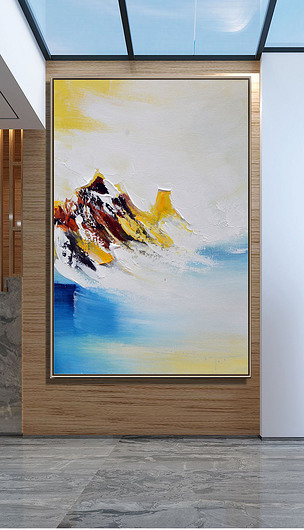 艺术色块山水油画玄关装饰画下载-编号19107007-抽象装饰画-我图网