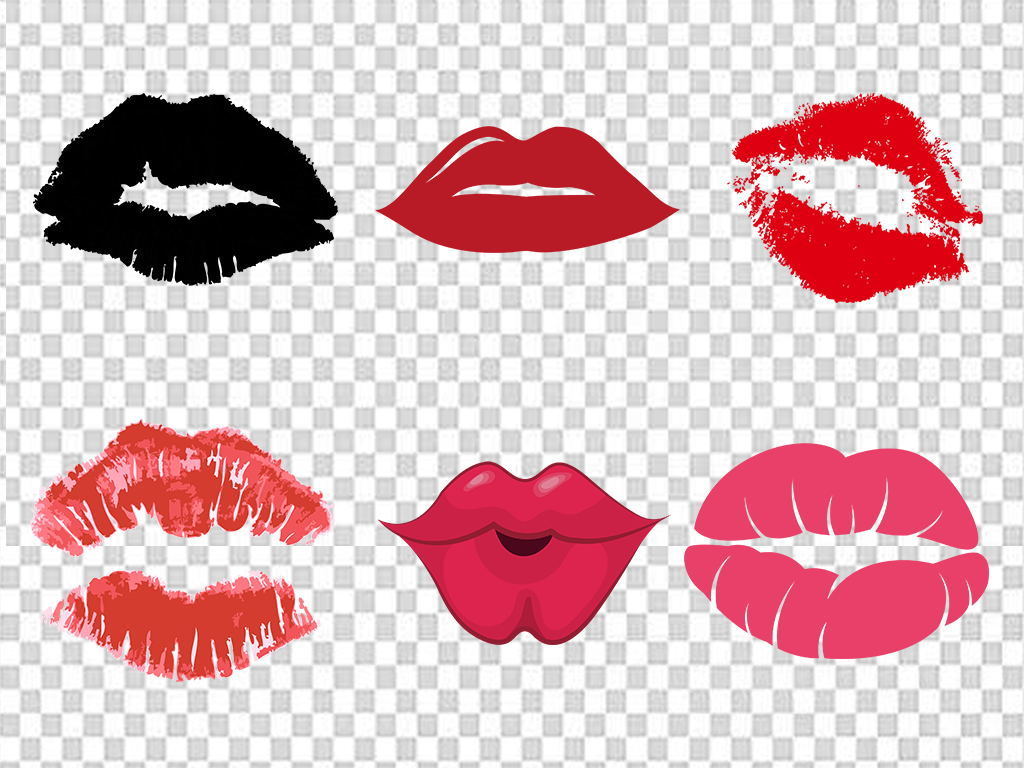 嘴唇红唇彩唇膏唇印五官化妆品美容png素材
