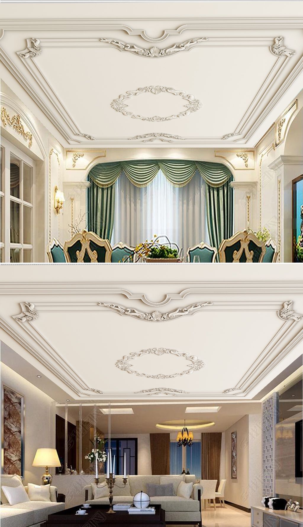 欧式浮雕石膏线3d立体天花板吊顶背景墙