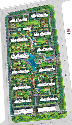 住宅小区规划设计彩平图psd分层素材