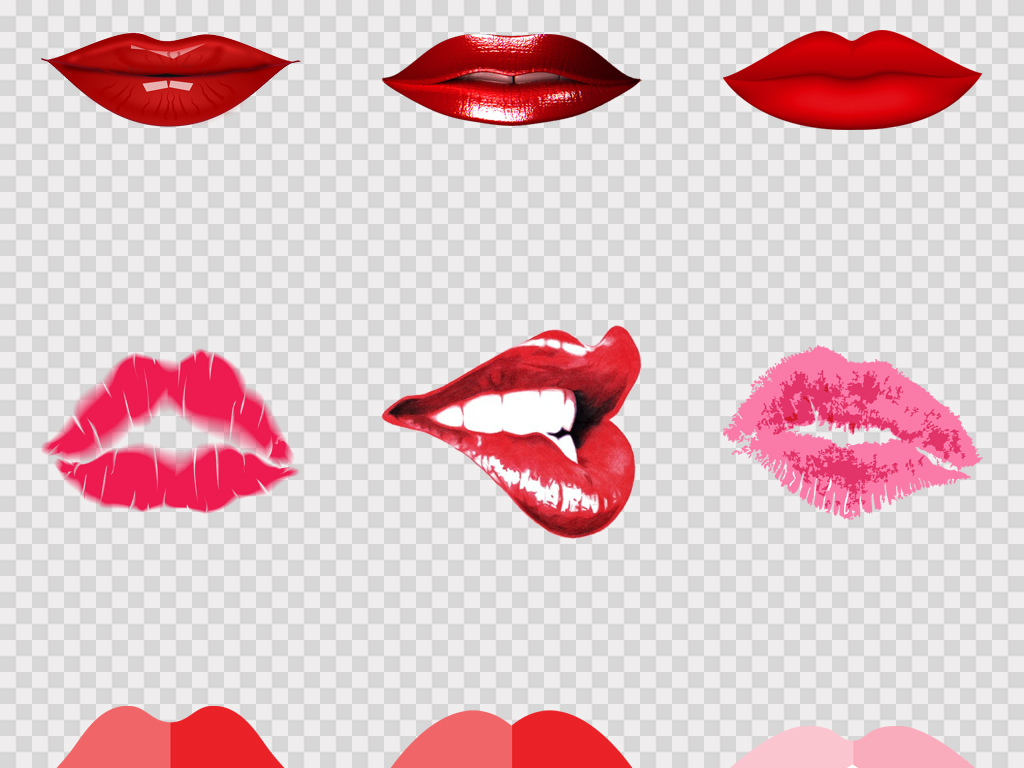 性感嘴唇红唇彩唇膏唇印五官化妆品美容png素