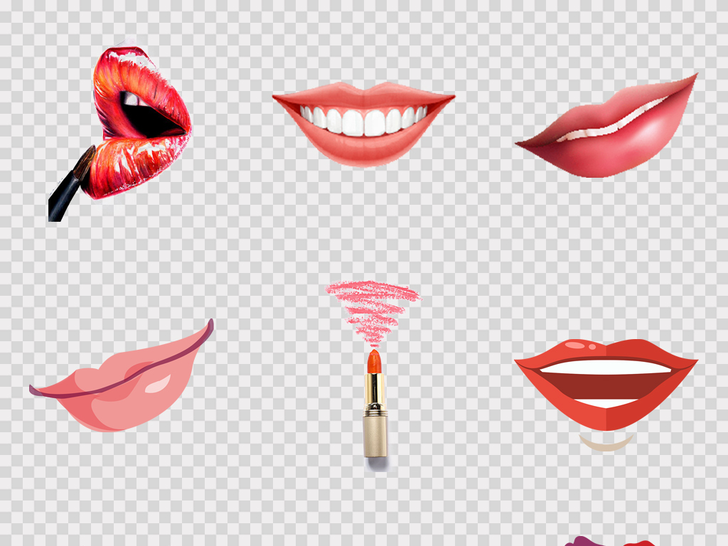 性感嘴唇红唇彩唇膏唇印五官化妆品美容png素